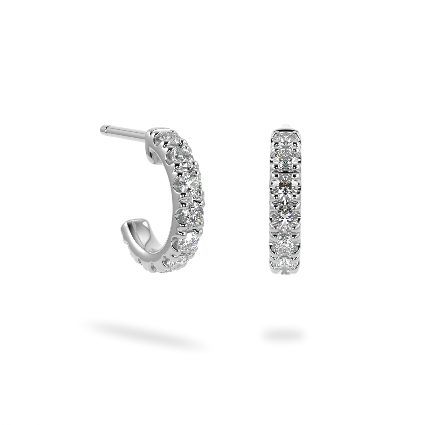 Classic White Gold Small Diamond Cuff Earrings by Blacklock Jewellery, Classic collection