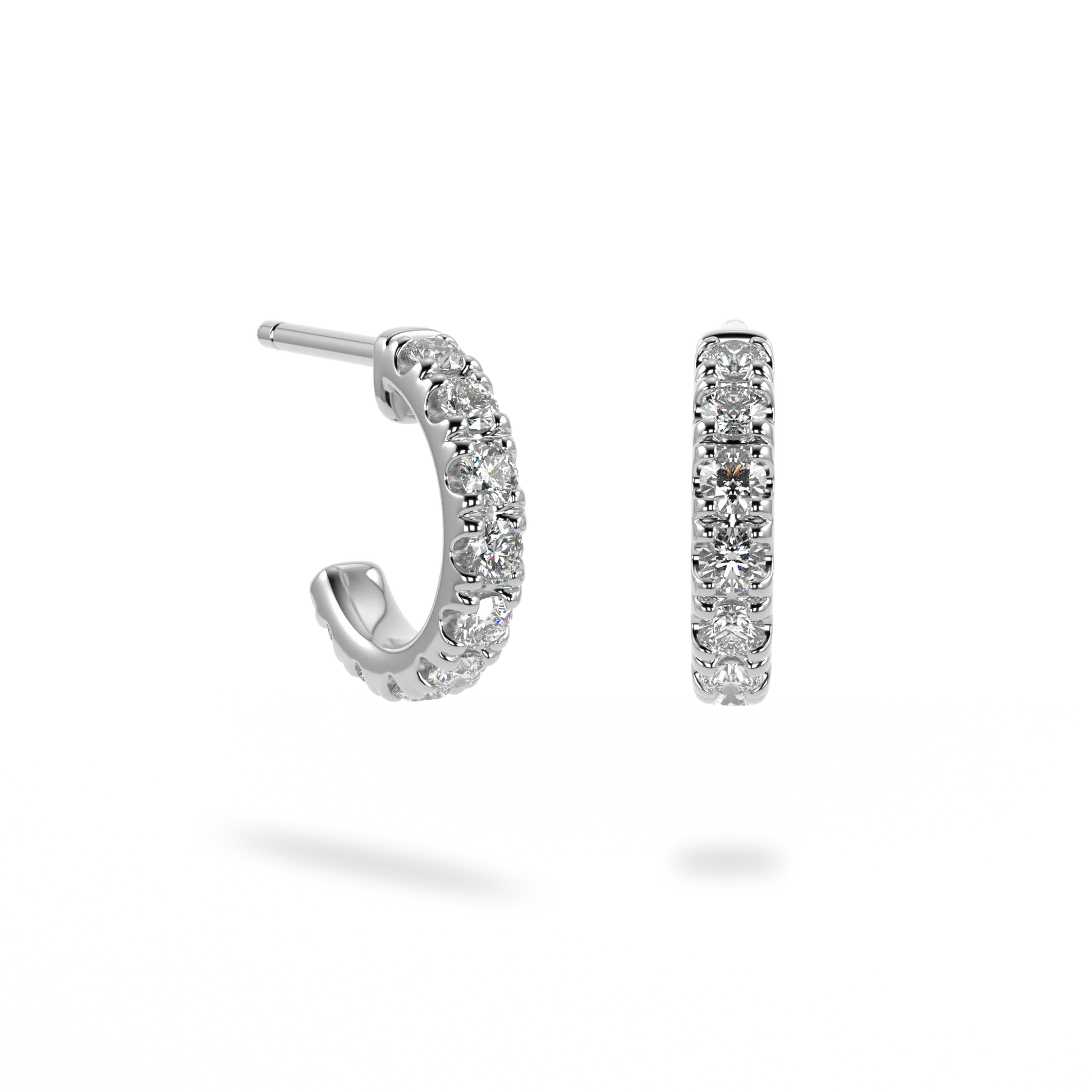 Classic White Gold Small Diamond Cuff Earrings by Blacklock Jewellery, Classic collection