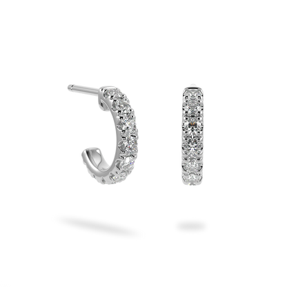 Classic White Gold Small Diamond Cuff Earrings by Blacklock Jewellery, Classic collection