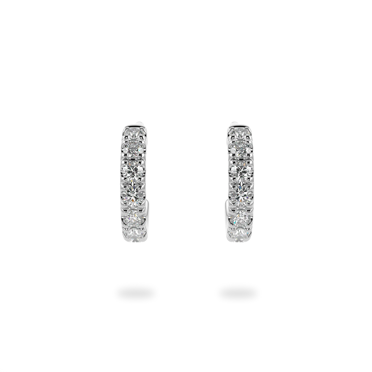 Blacklock Classic cuff earrings in White Gold with Diamond — side view