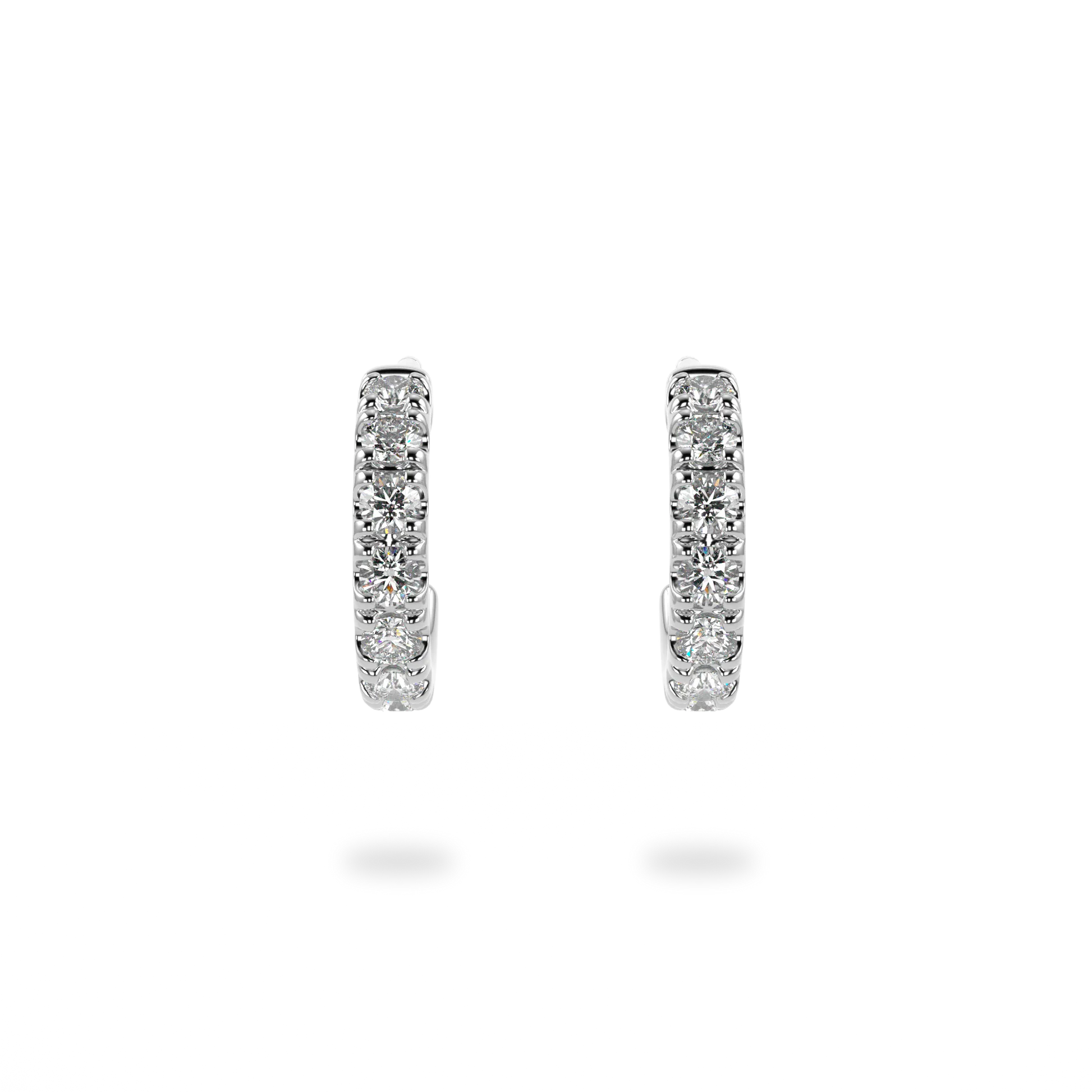 Blacklock Classic cuff earrings in White Gold with Diamond — side view