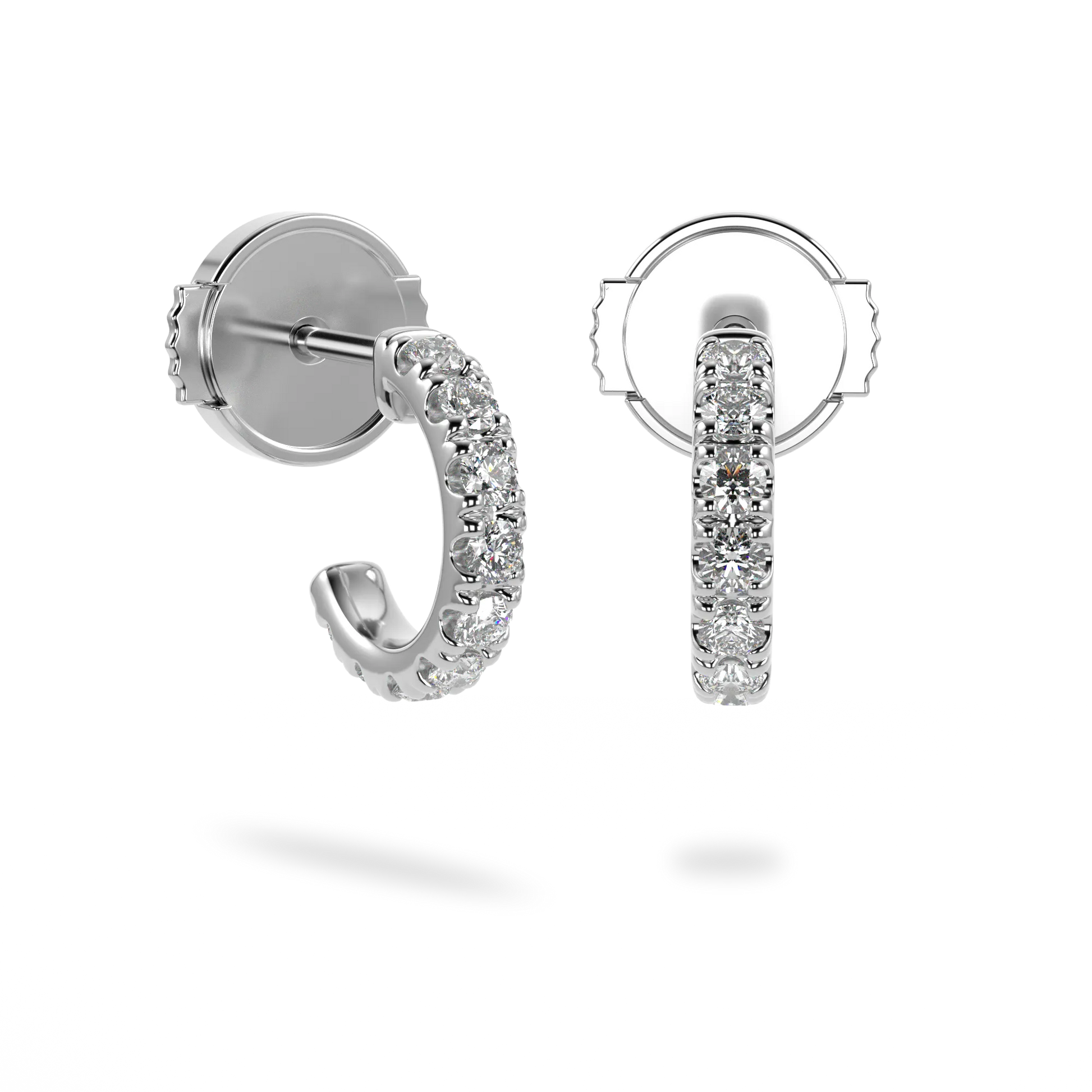 White Gold Diamond cuff earrings from Blacklock's Classic collection — detail view