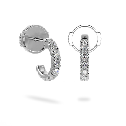 White Gold Diamond cuff earrings from Blacklock's Classic collection — detail view