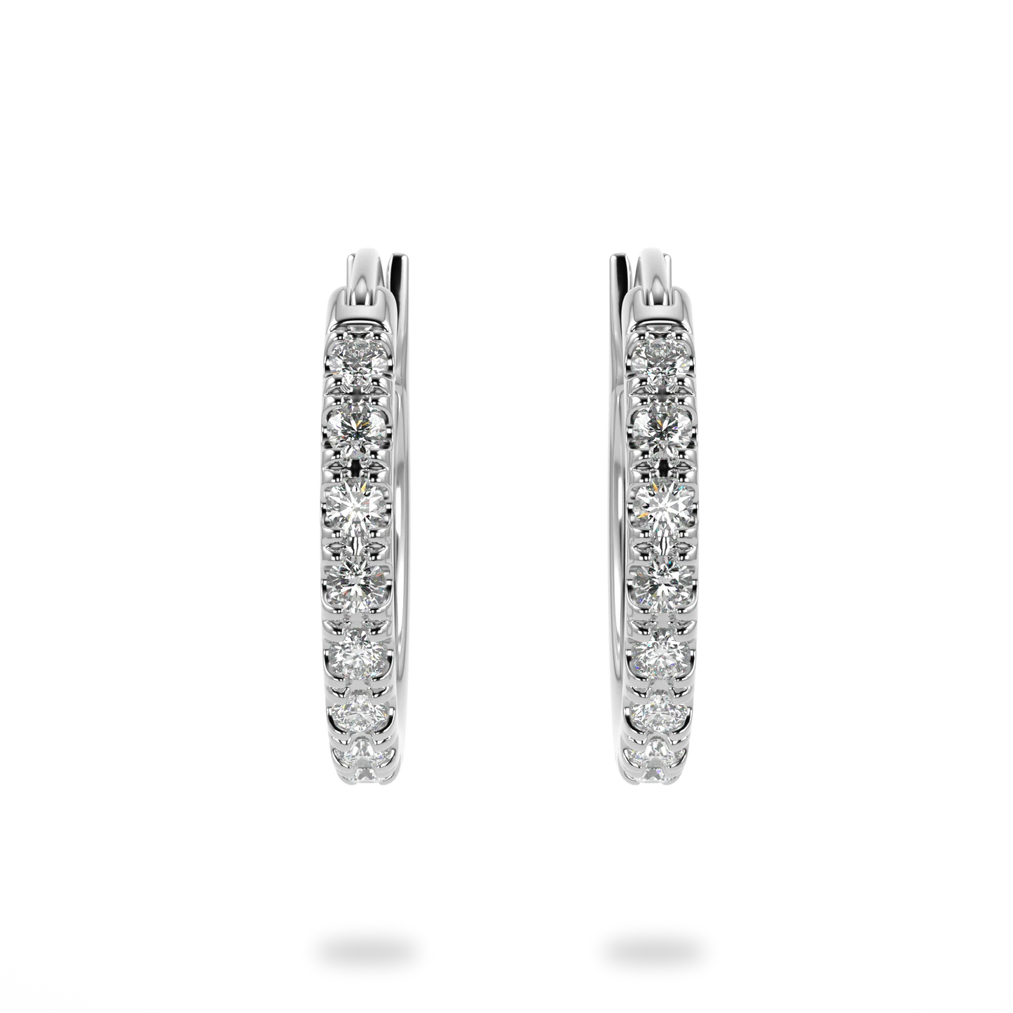 White Gold Diamond hoop earrings from Blacklock's Classic collection