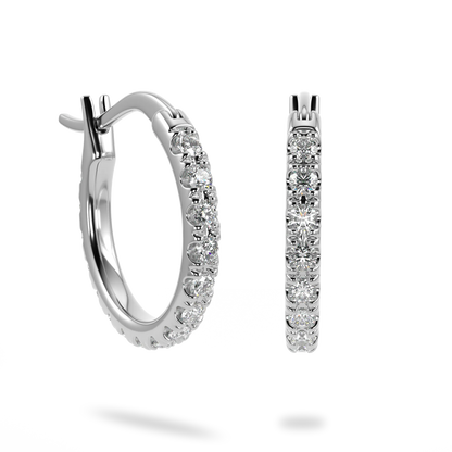 Classic collection hoop earrings featuring Diamond set in White Gold, Blacklock Jewellery — side view