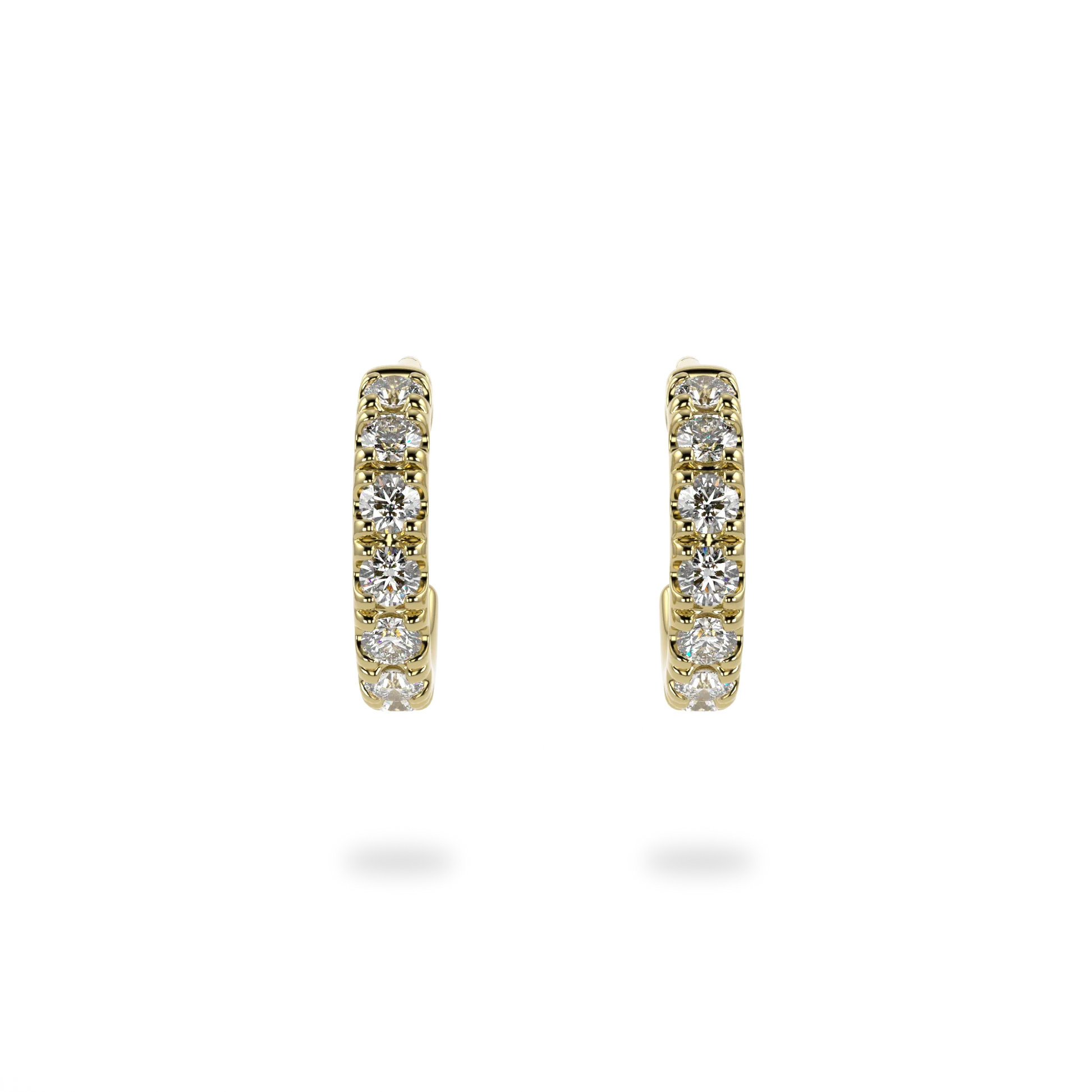 Handcrafted Yellow Gold cuff earrings with Diamond by Blacklock, Classic collection — side view