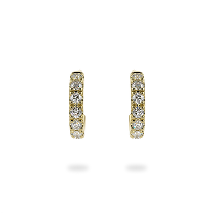 Handcrafted Yellow Gold cuff earrings with Diamond by Blacklock, Classic collection — side view