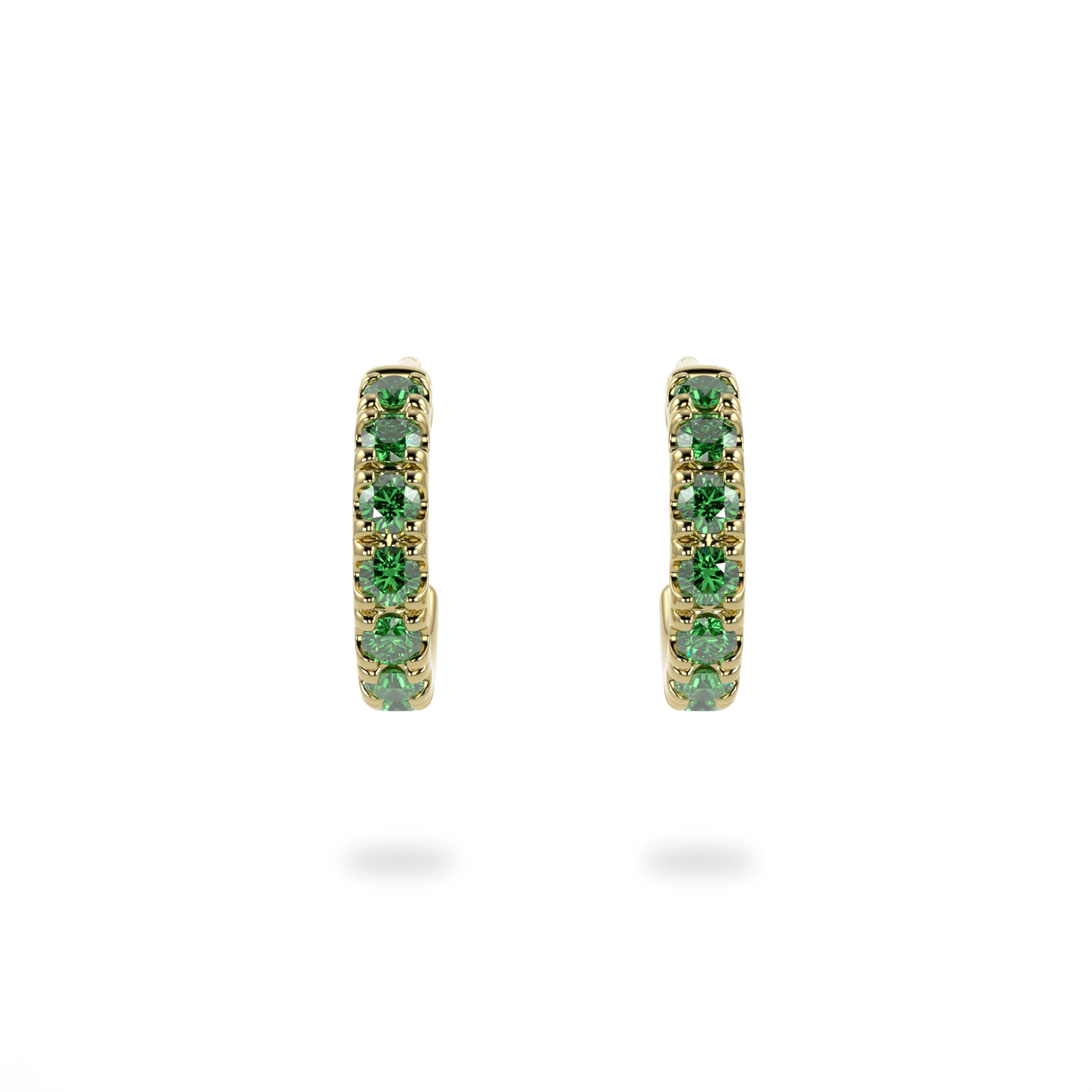 Classic collection cuff earrings featuring Emerald set in Yellow Gold, Blacklock Jewellery — side view