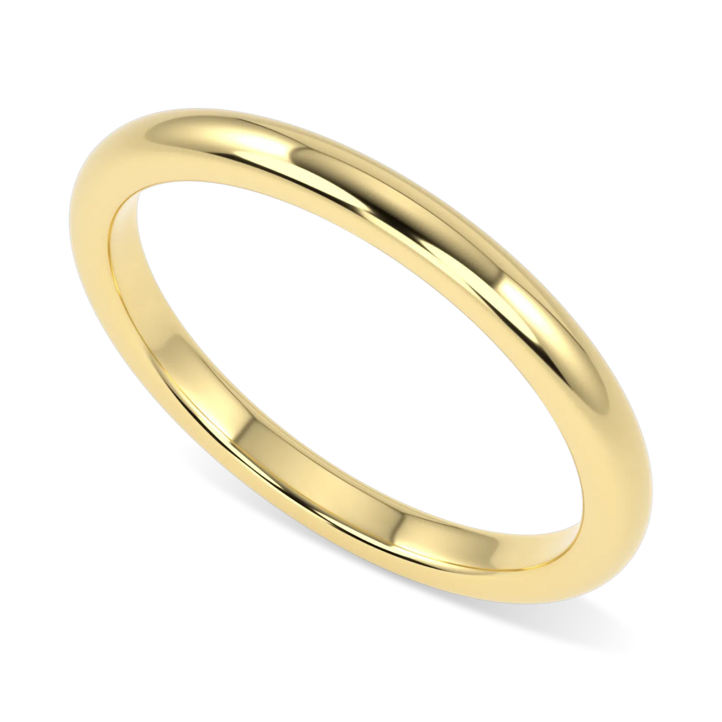 Handcrafted 18ct Yellow Gold 2mm wedding band by Blacklock, Cove collection