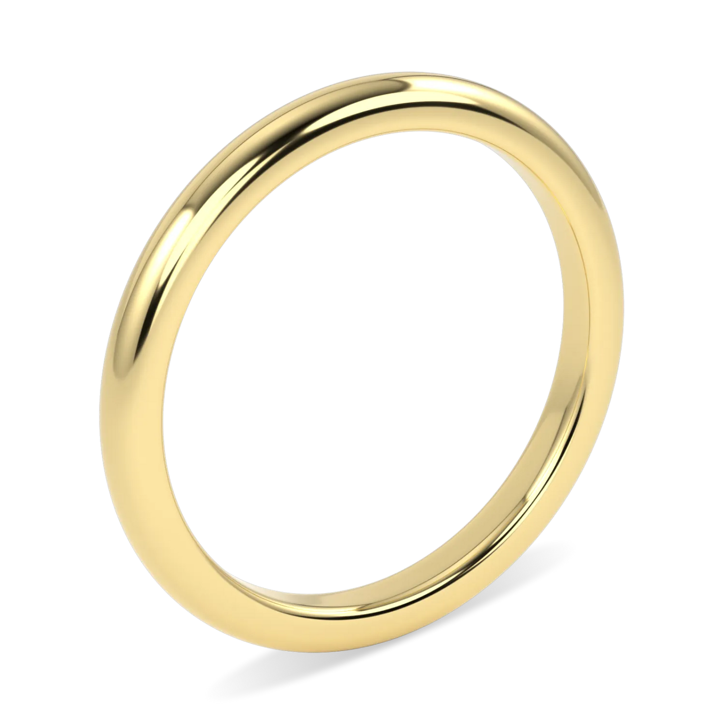 18ct Yellow Gold 2mm Wedding Band by Blacklock Jewellery, Cove collection — side view