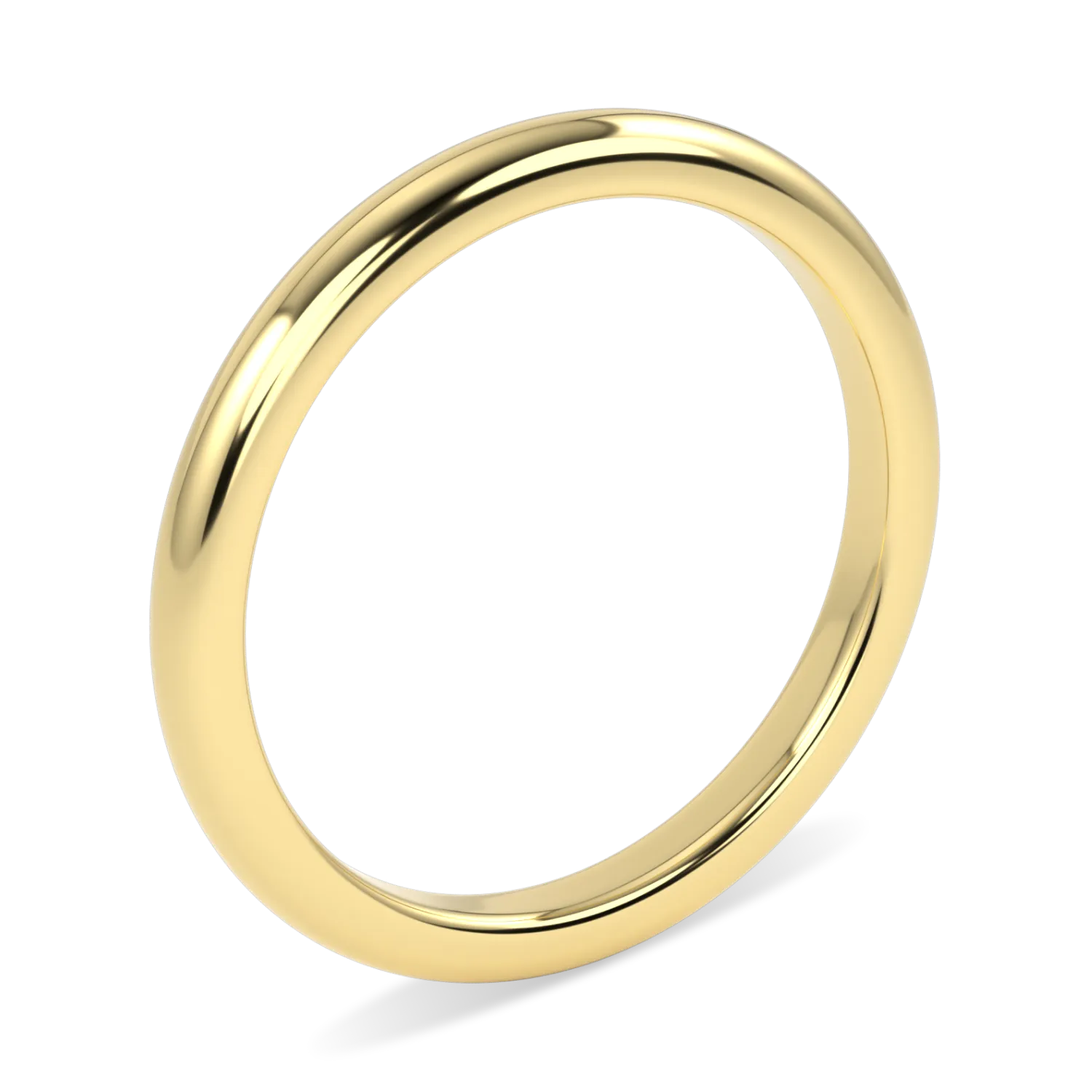 18ct Yellow Gold 2mm Wedding Band by Blacklock Jewellery, Cove collection — side view