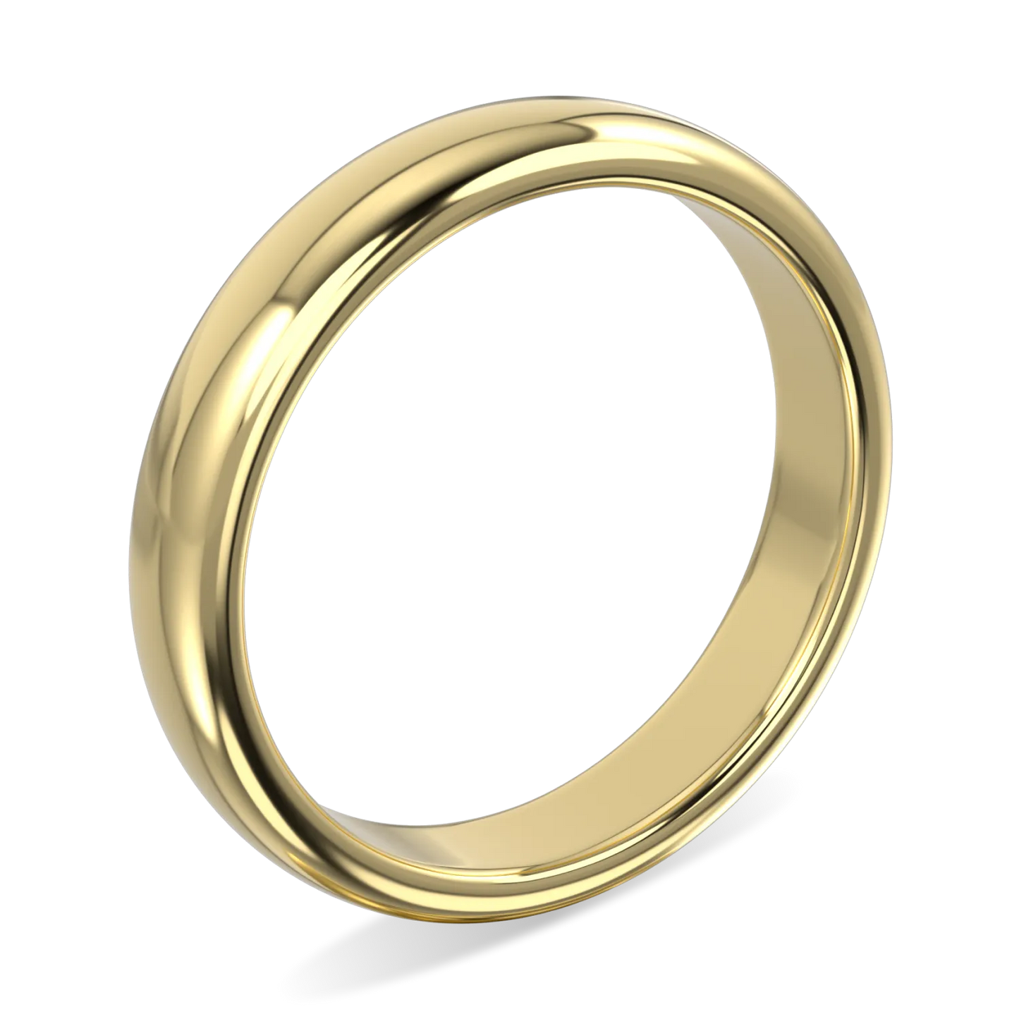 18ct Yellow Gold 4mm wedding band from Blacklock's Cove collection — side view
