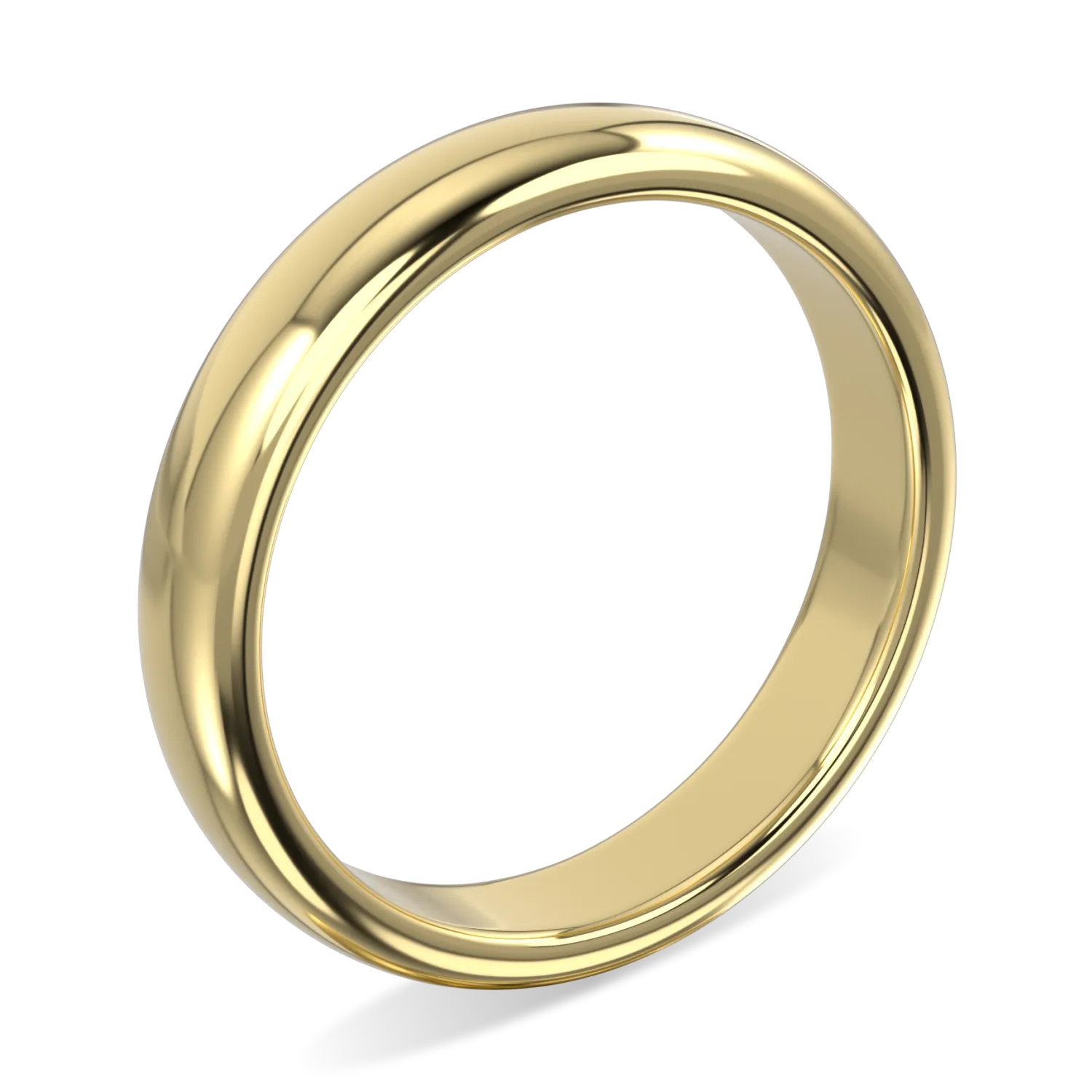 18ct Yellow Gold 4mm wedding band from Blacklock's Cove collection — side view