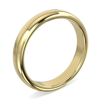 18ct Yellow Gold 4mm wedding band from Blacklock's Cove collection — side view