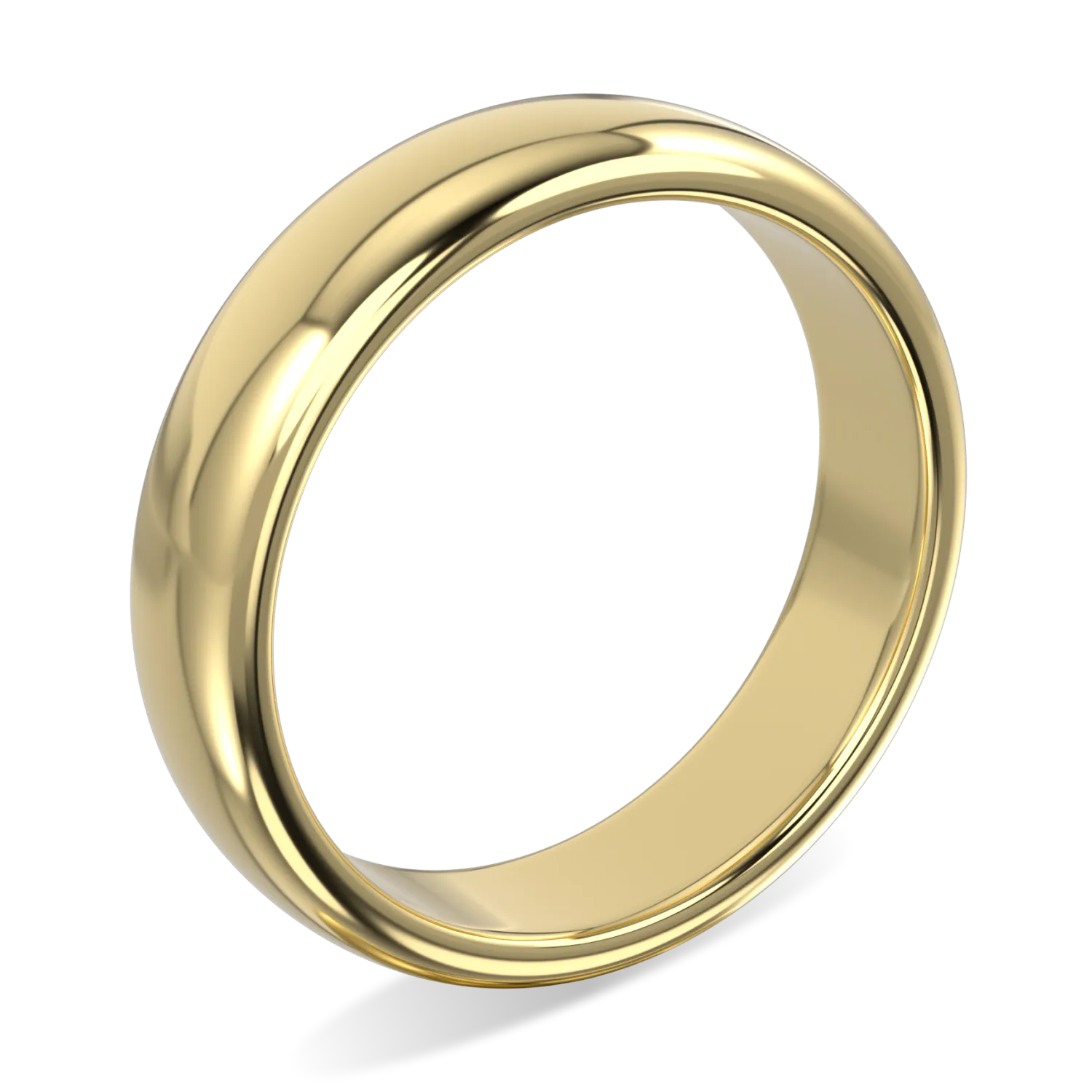 Gents 18ct Yellow Gold 5mm Wedding Band by Blacklock Jewellery, Cove collection — alternate angle