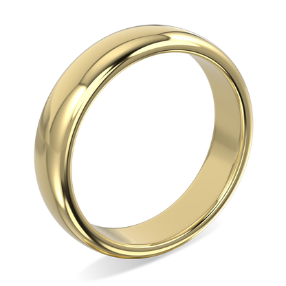 Gents 18ct Yellow Gold 5mm Wedding Band by Blacklock Jewellery, Cove collection — alternate angle
