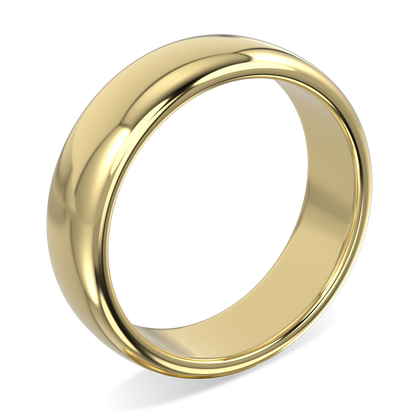 Cove collection 6mm wedding band set in 18ct Yellow Gold, Blacklock Jewellery — alternate view