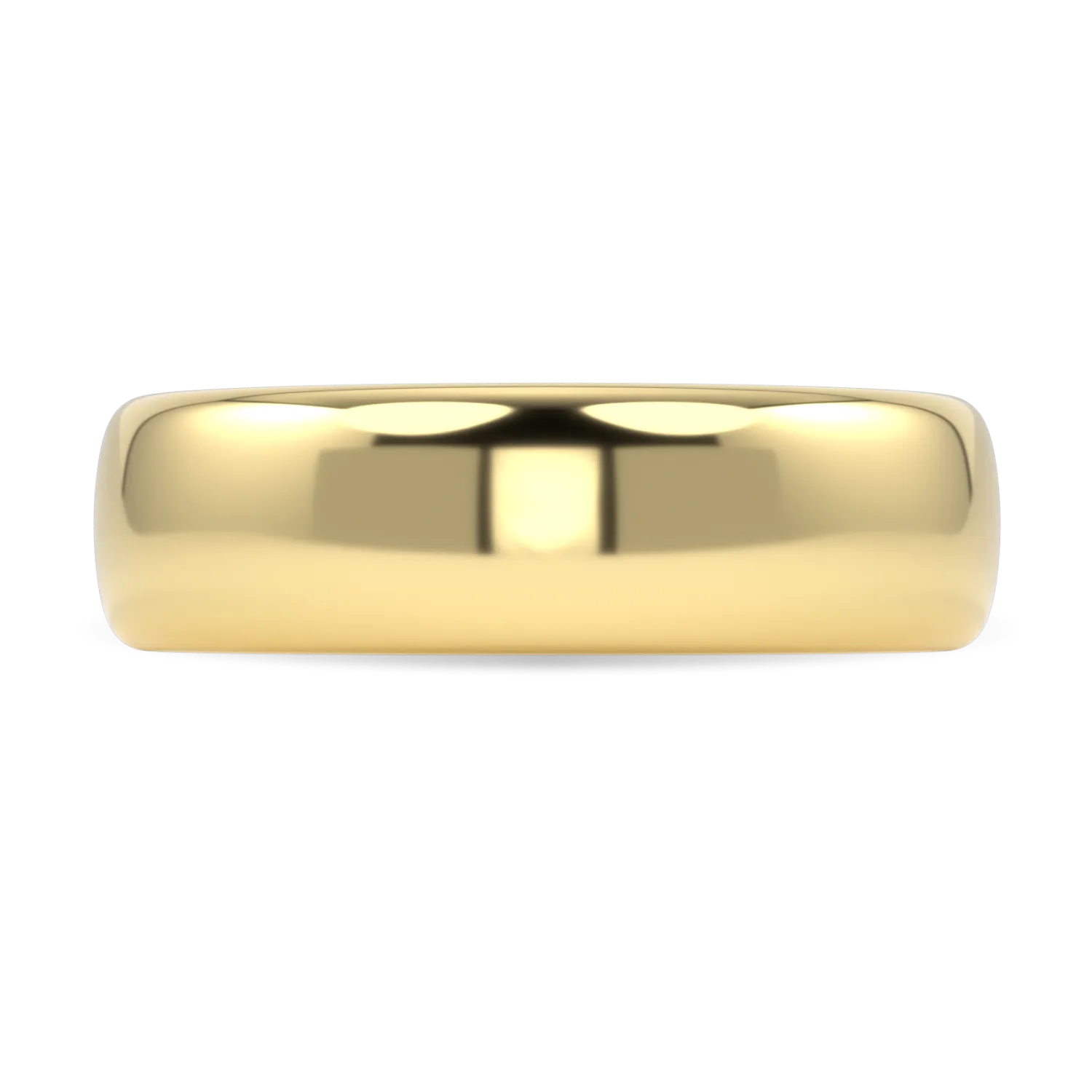 Handcrafted 18ct Yellow Gold 6mm wedding band by Blacklock, Cove collection — close up