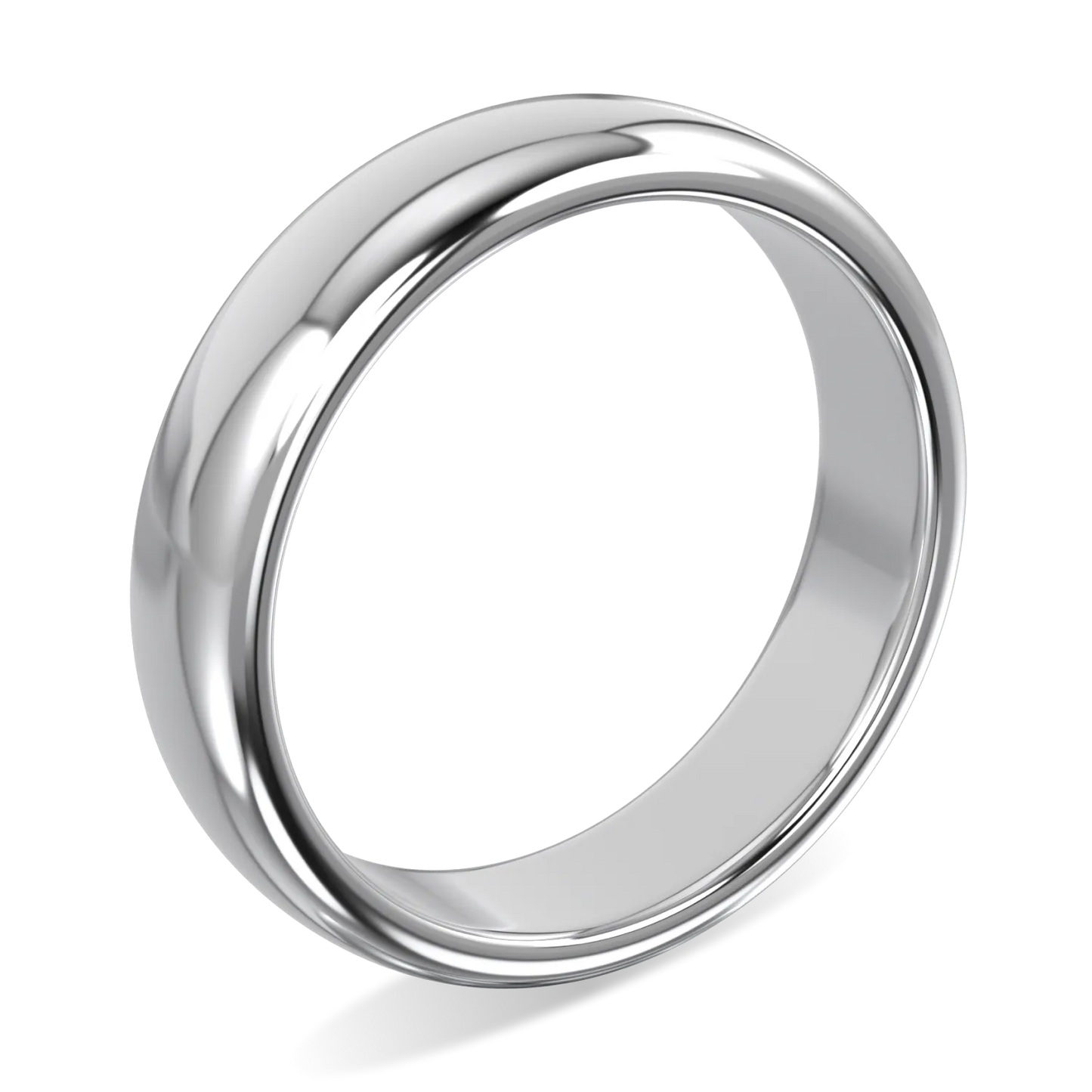 Handcrafted 5mm Platinum wedding band by Blacklock, Cove collection — alternate angle