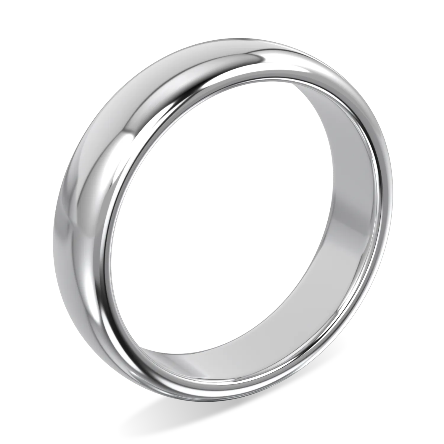 Handcrafted 5mm Platinum wedding band by Blacklock, Cove collection — alternate angle