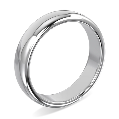 Handcrafted 5mm Platinum wedding band by Blacklock, Cove collection — alternate angle