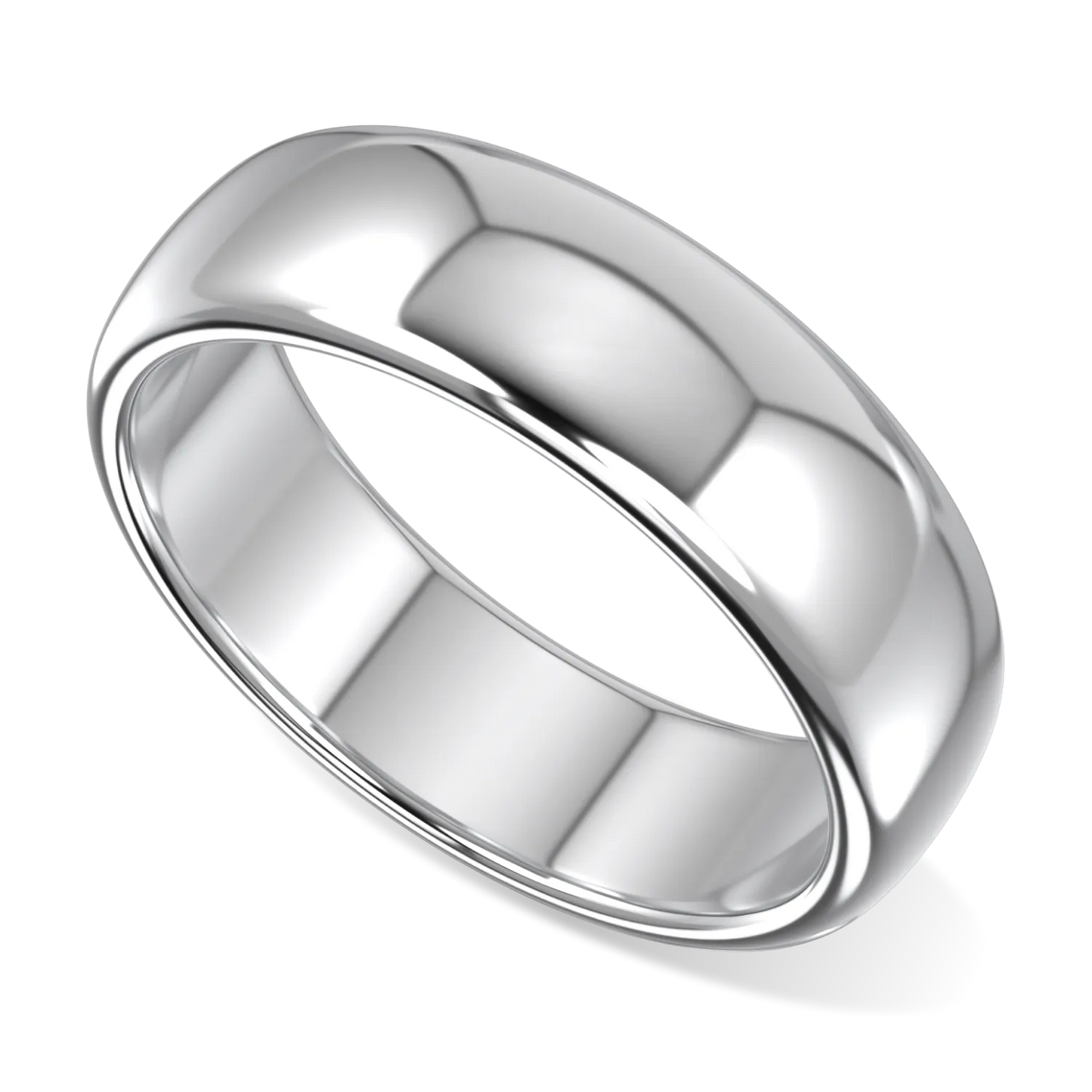 Blacklock Cove 6mm wedding band in Platinum — worn view