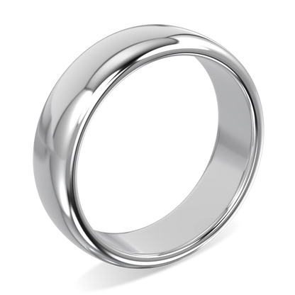 6mm Platinum wedding band from Blacklock's Cove collection — alternate angle