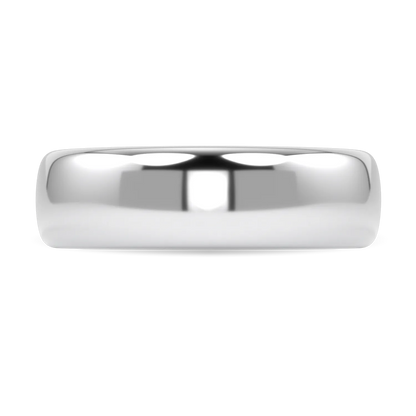 Cove collection 6mm wedding band in Platinum, Blacklock Jewellery — close up