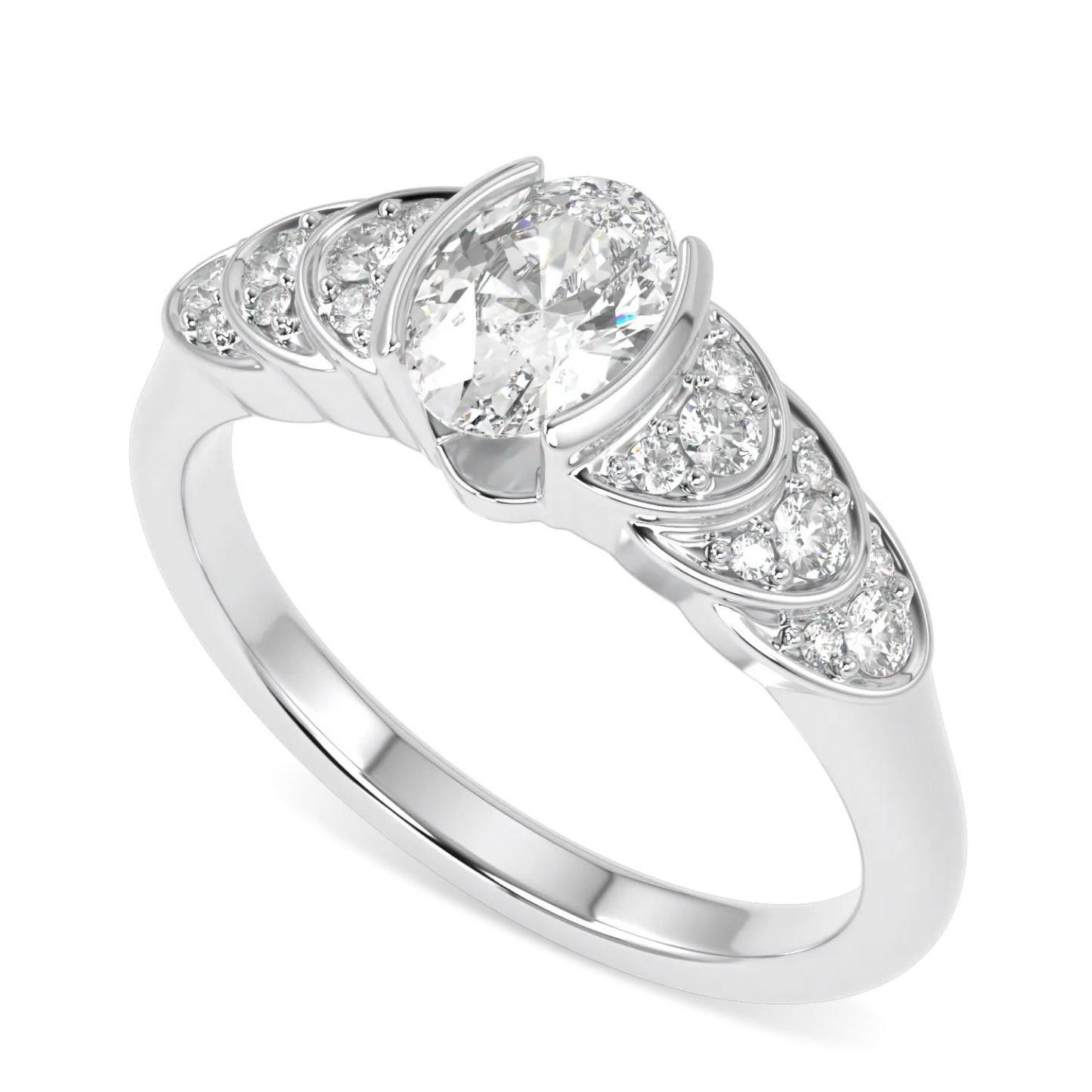 Cove collection engagement ring featuring 0.50cts Oval Diamond set in Platinum, Blacklock Jewellery