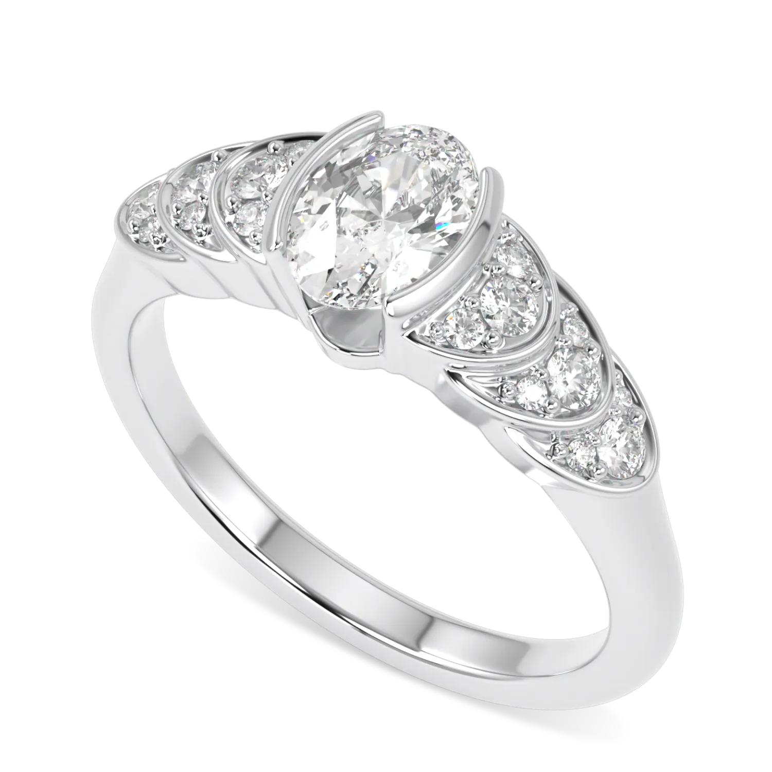 Cove collection engagement ring featuring 0.50cts Oval Diamond set in Platinum, Blacklock Jewellery