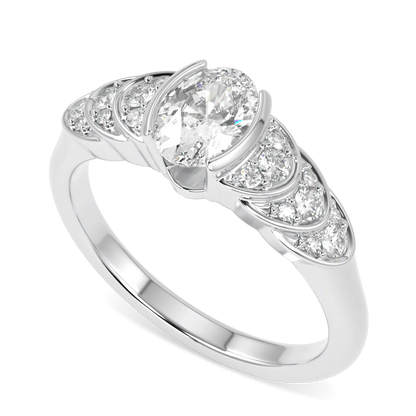 Cove collection engagement ring featuring 0.50cts Oval Diamond set in Platinum, Blacklock Jewellery