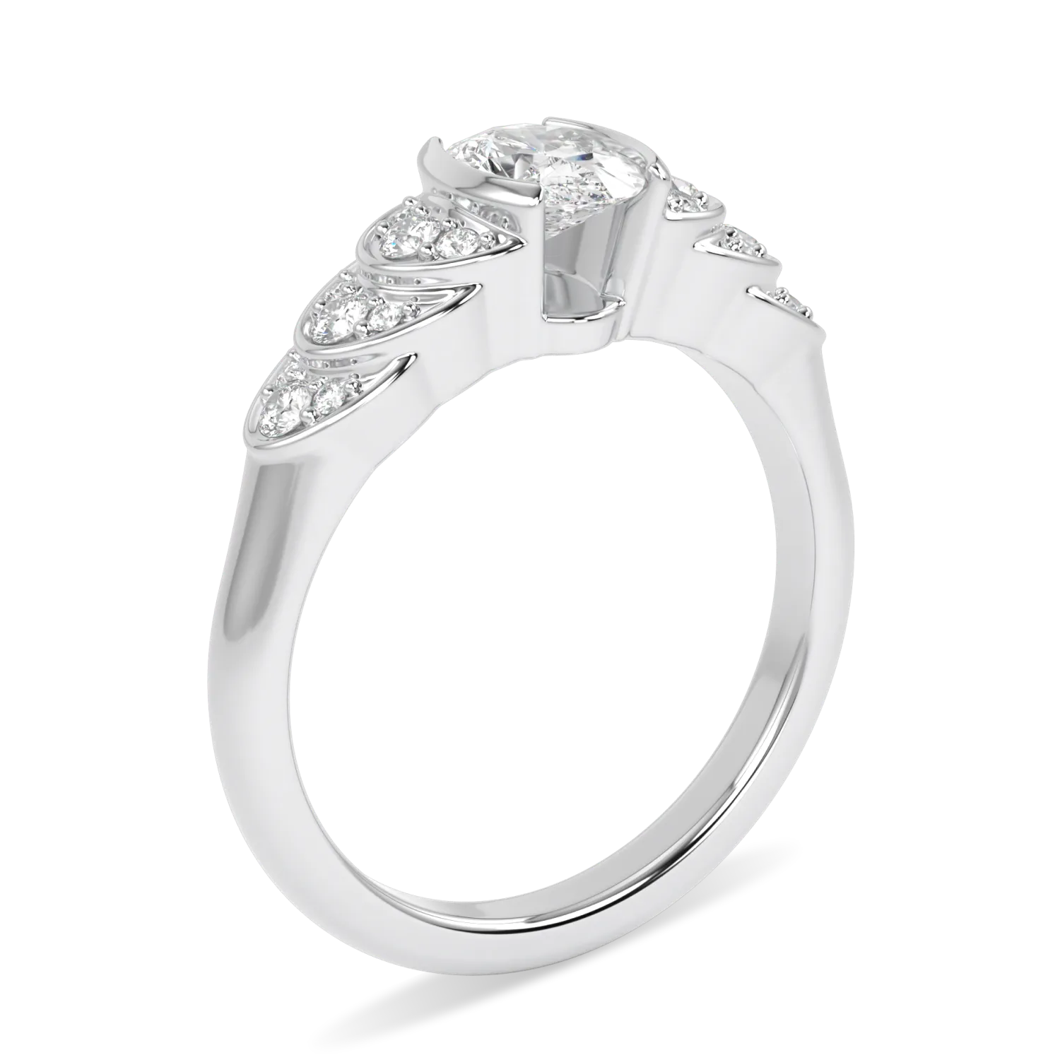 Platinum Oval Cut Diamond Engagement Ring 0.50cts by Blacklock Jewellery, Cove collection — detail view