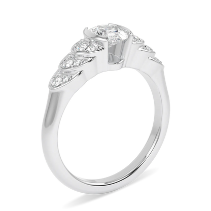 Platinum Oval Cut Diamond Engagement Ring 0.50cts by Blacklock Jewellery, Cove collection — detail view