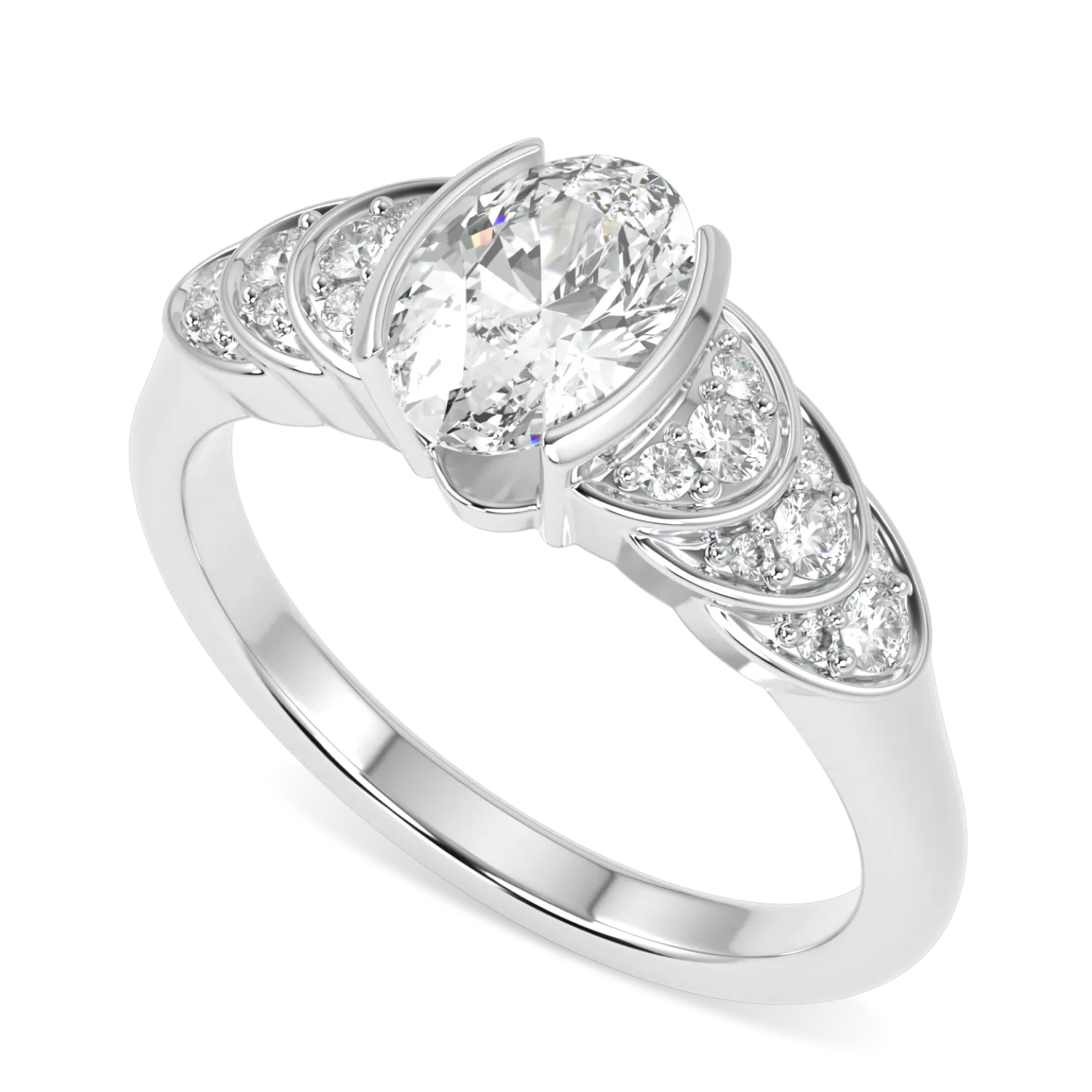 Platinum Oval Cut Diamond Engagement Ring 0.70cts by Blacklock Jewellery, Cove collection