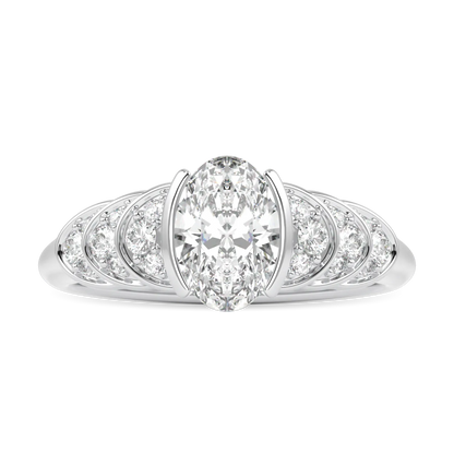 Blacklock Cove collection 0.70cts oval diamond engagement ring in Platinum — side view