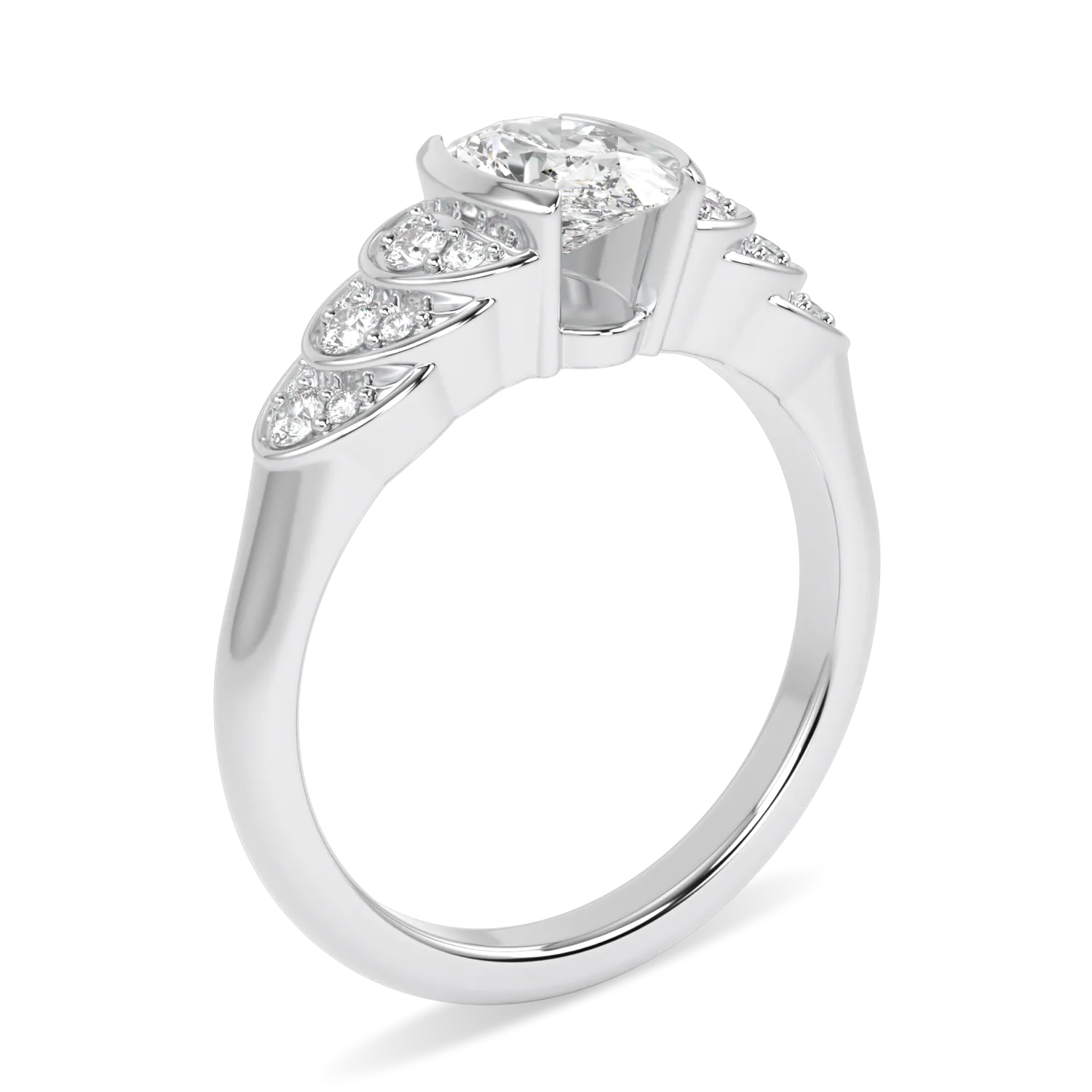 Platinum 0.70cts Oval Diamond engagement ring from Blacklock's Cove collection — detail view