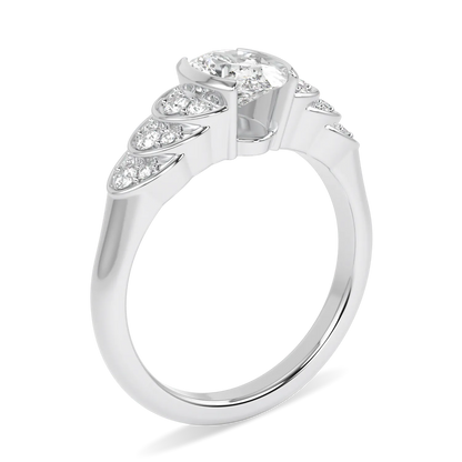 Platinum 0.70cts Oval Diamond engagement ring from Blacklock's Cove collection — detail view