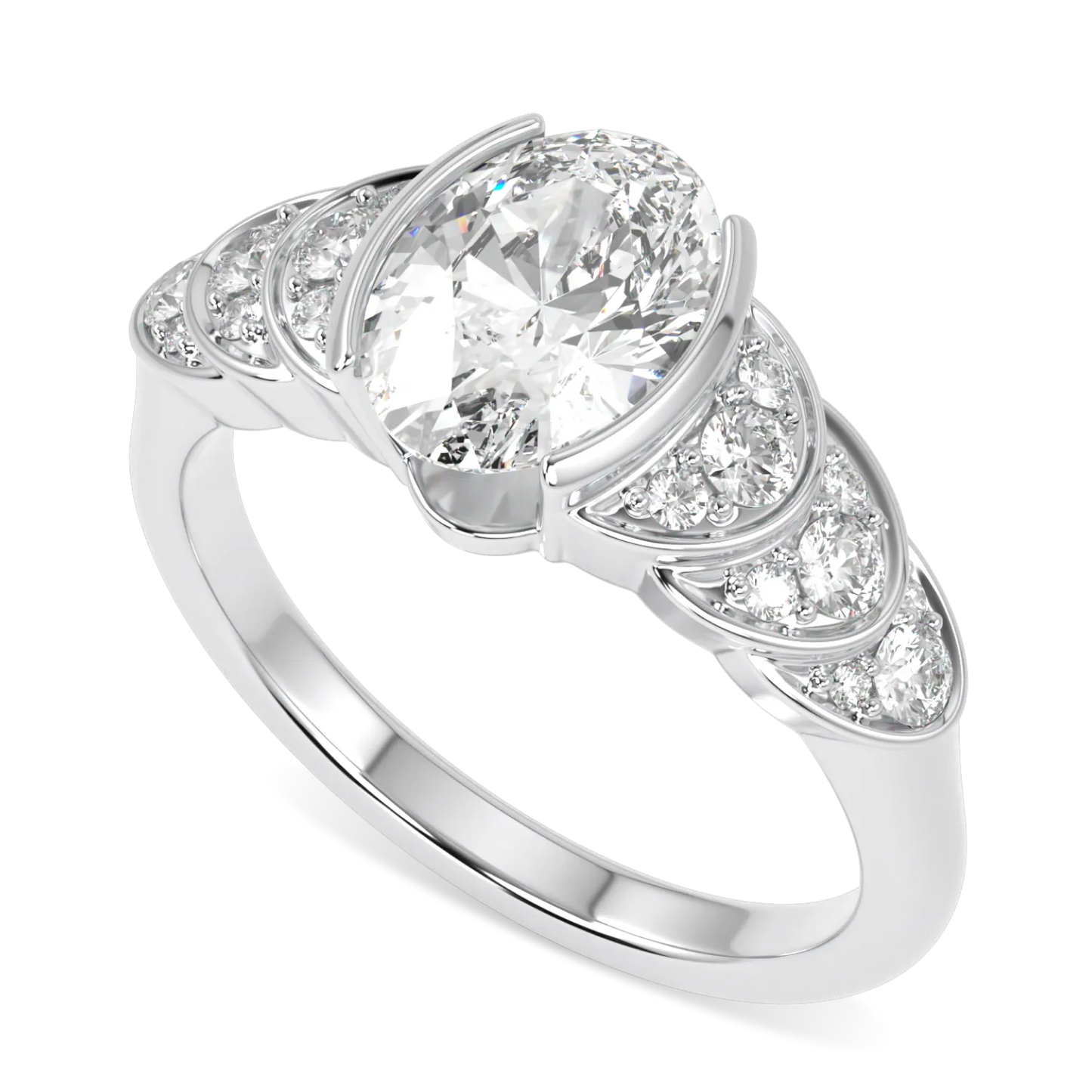 Platinum 1.00cts Oval Diamond engagement ring from Blacklock's Cove collection