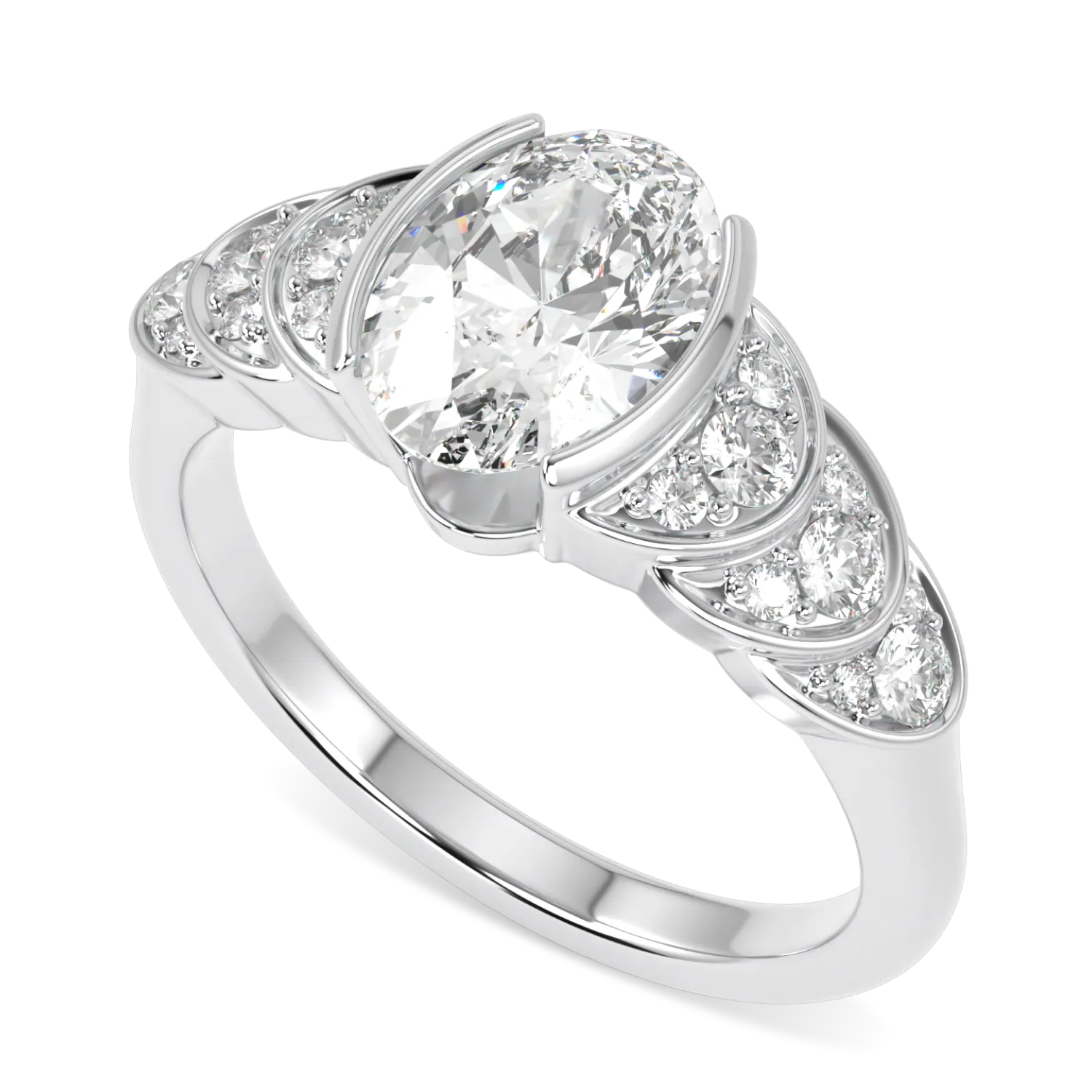 Platinum 1.00cts Oval Diamond engagement ring from Blacklock's Cove collection