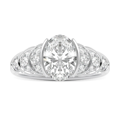 Cove collection engagement ring featuring 1.00cts Oval Diamond set in Platinum, Blacklock Jewellery — side view