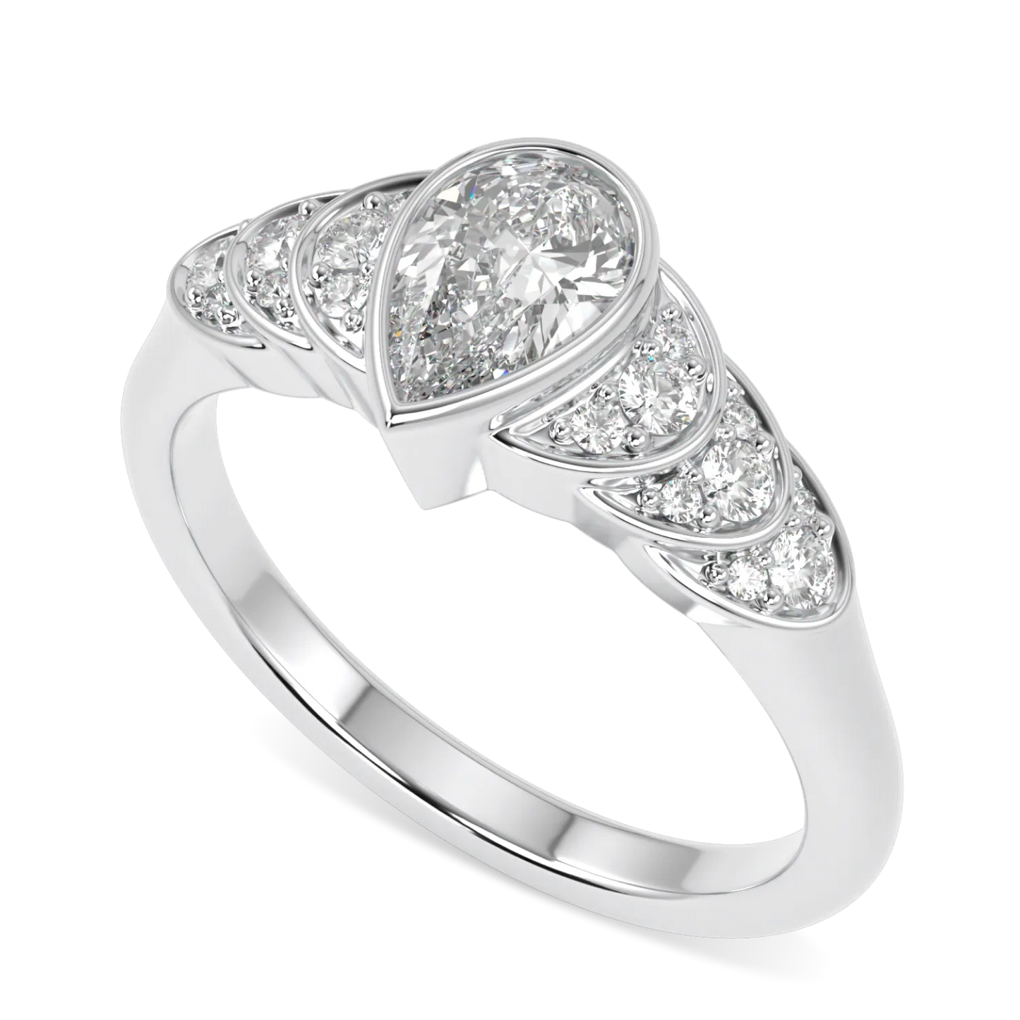 Cove collection 0.50cts engagement ring featuring pear shaped diamond set in Platinum, Blacklock Jewellery