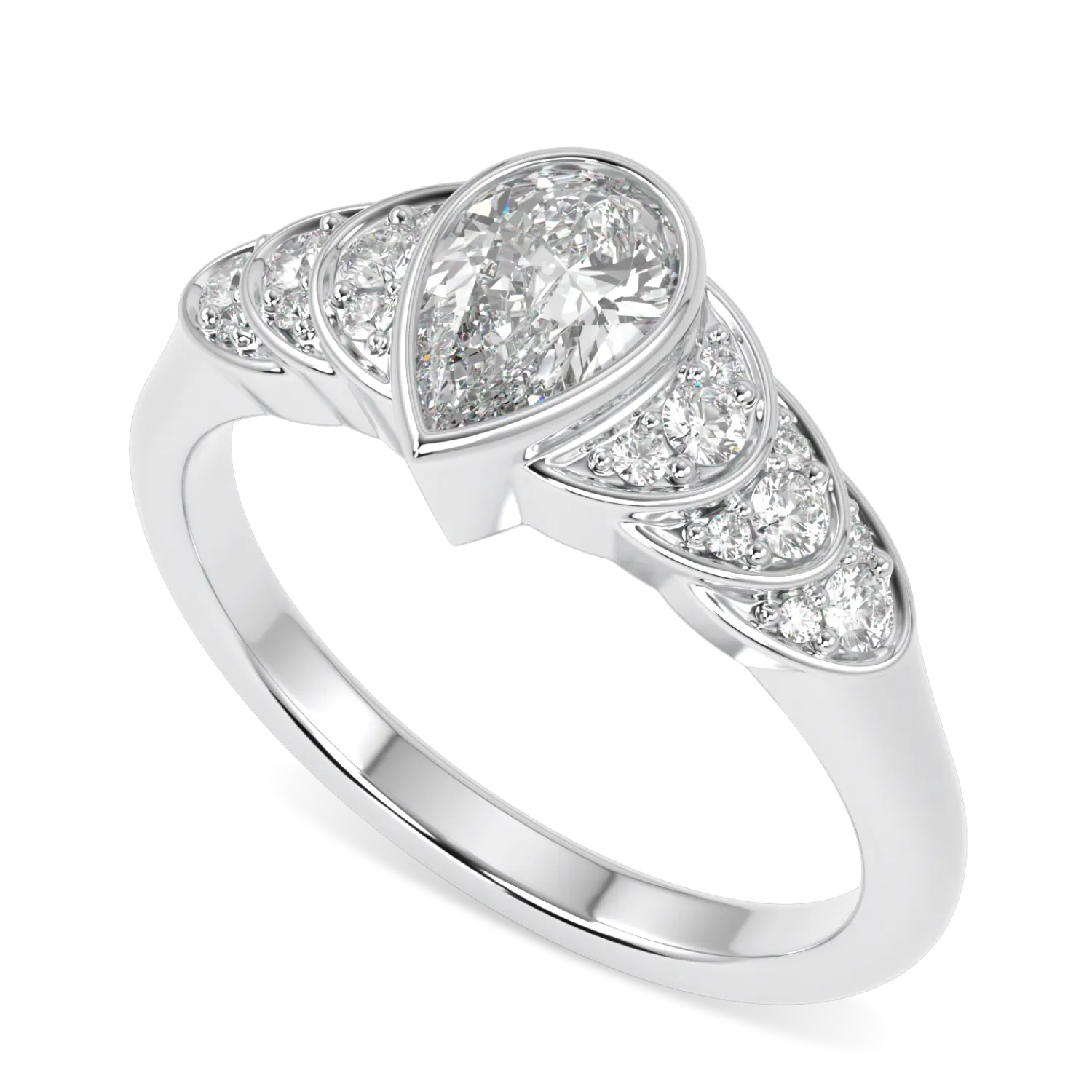 Cove collection 0.50cts engagement ring featuring pear shaped diamond set in Platinum, Blacklock Jewellery