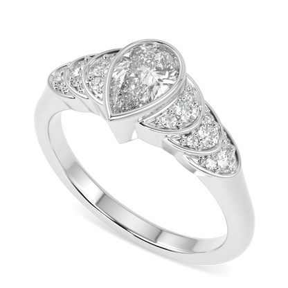 Cove collection 0.50cts engagement ring featuring pear shaped diamond set in Platinum, Blacklock Jewellery