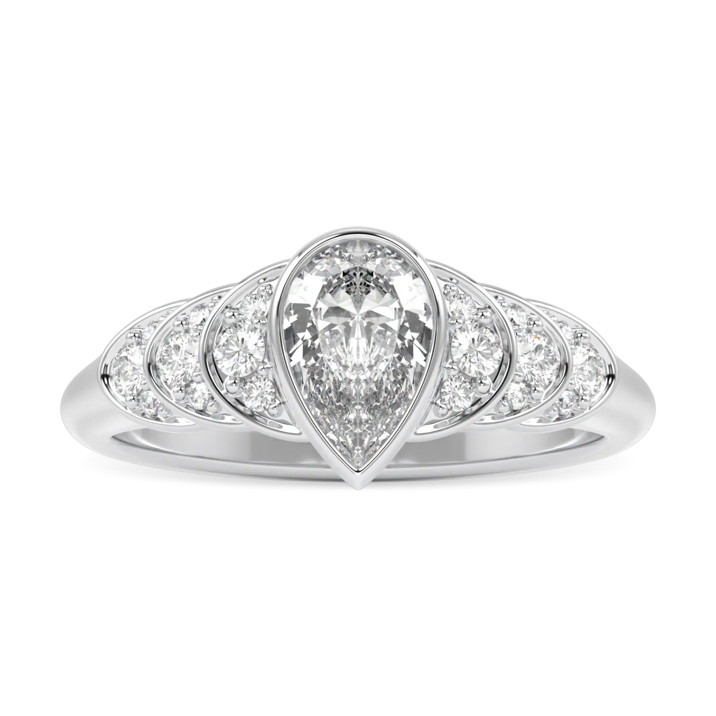 Handcrafted 0.50cts diamond Platinum engagement ring by Blacklock, Cove collection — side view