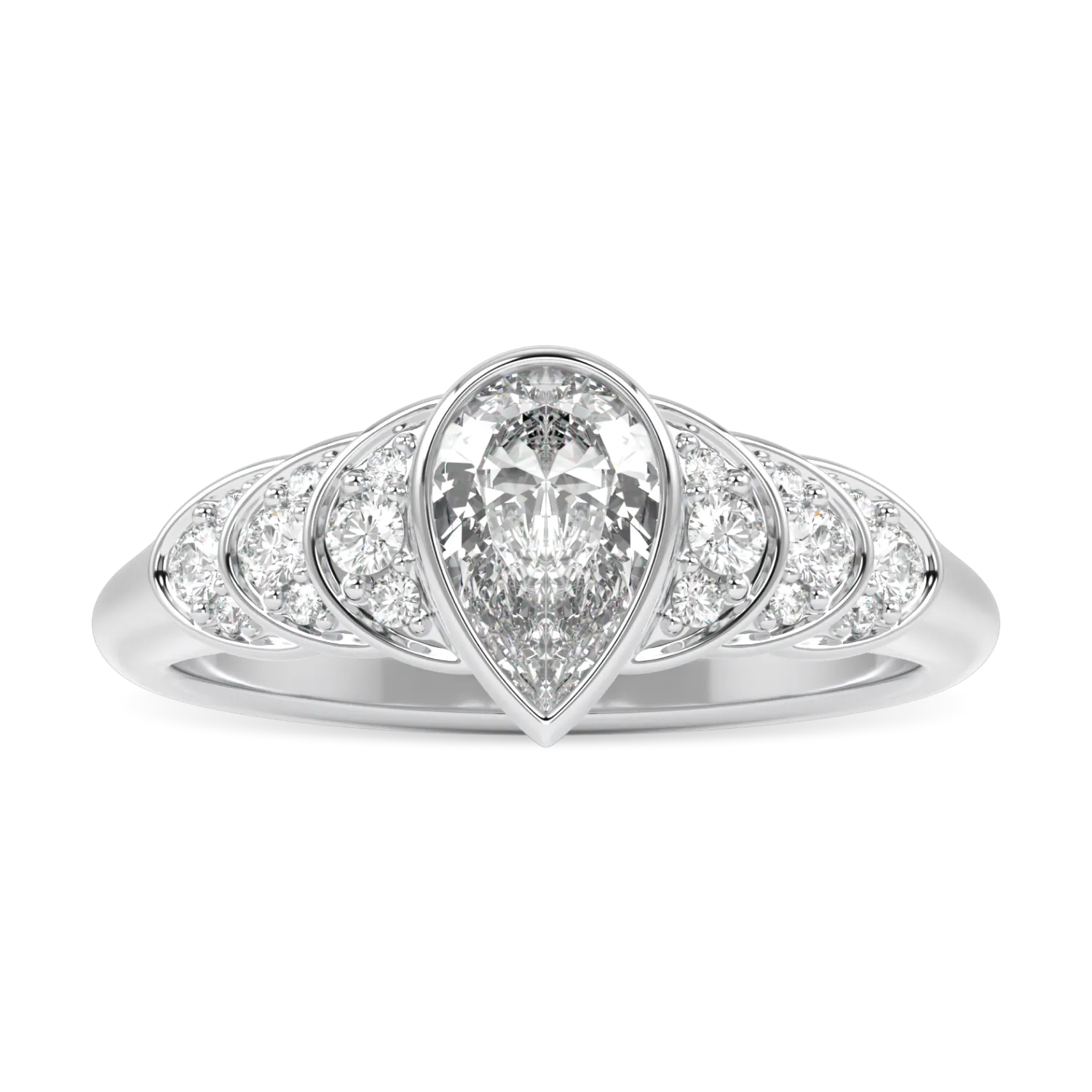 Handcrafted 0.50cts diamond Platinum engagement ring by Blacklock, Cove collection — side view
