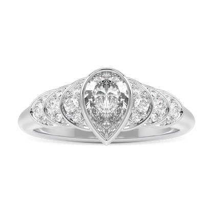 Handcrafted 0.50cts diamond Platinum engagement ring by Blacklock, Cove collection — side view