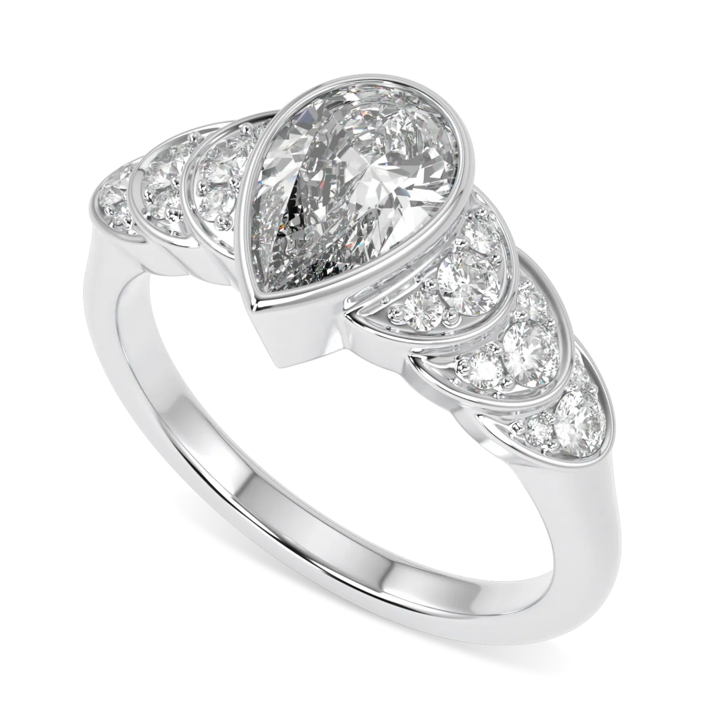Platinum Pear Shaped Diamond Engagement Ring 1.00cts by Blacklock Jewellery, Cove collection