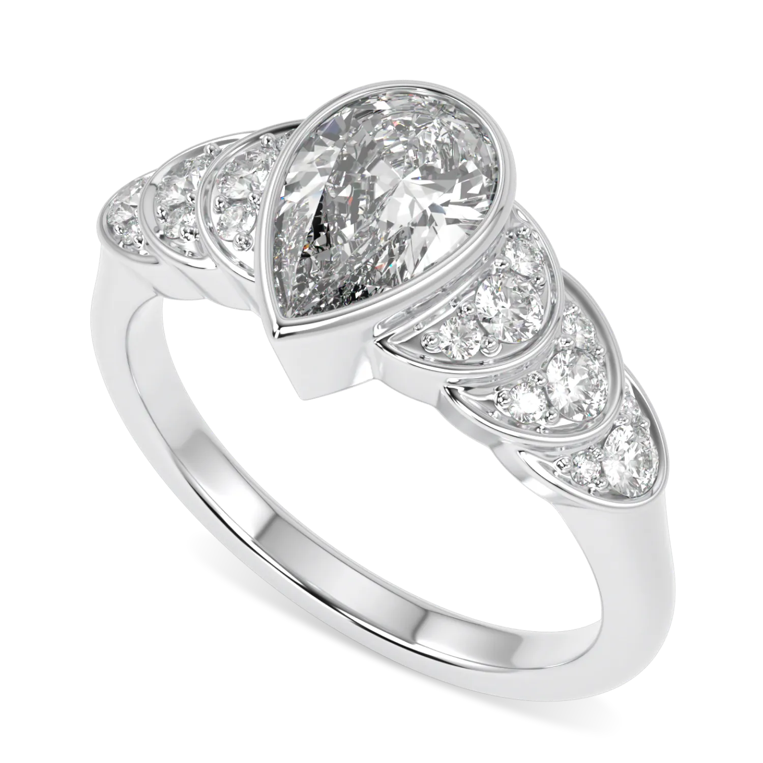 Platinum Pear Shaped Diamond Engagement Ring 1.00cts by Blacklock Jewellery, Cove collection