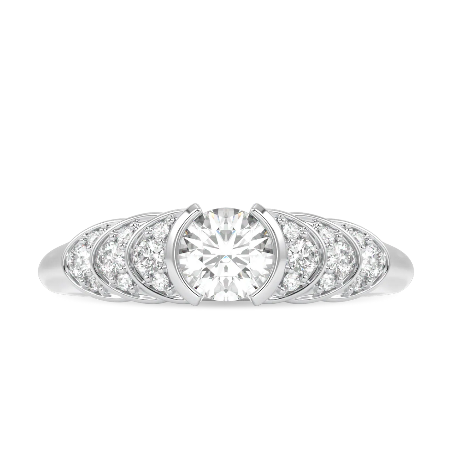 Handcrafted 0.30cts Diamond and Platinum engagement ring by Blacklock, Cove collection — side view