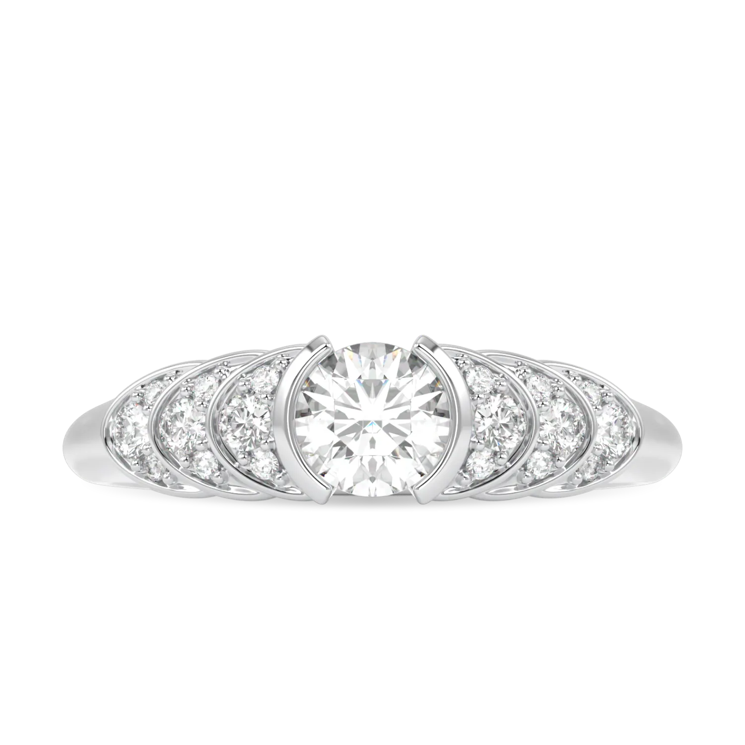 Handcrafted 0.30cts Diamond and Platinum engagement ring by Blacklock, Cove collection — side view